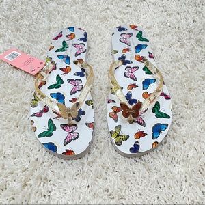 JUICY COUTURE Zabelle Flip Flops Sandals Size 7 Juicy Butterflies Flip Flops New